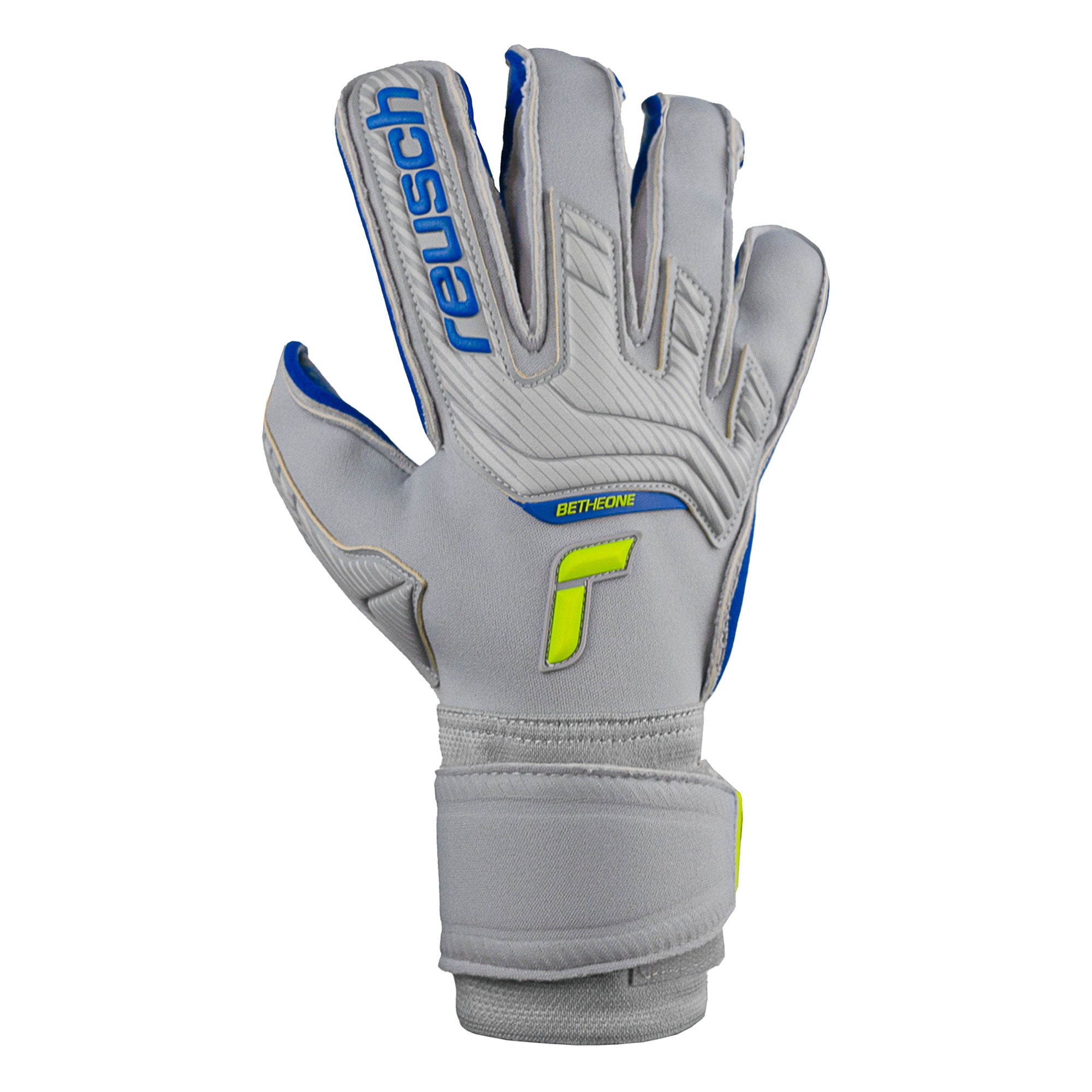 Reusch Men's Attrakt Gold X Evolution Cut GoalkeeperGloves Grey/Deep Blue、mySite、noshort