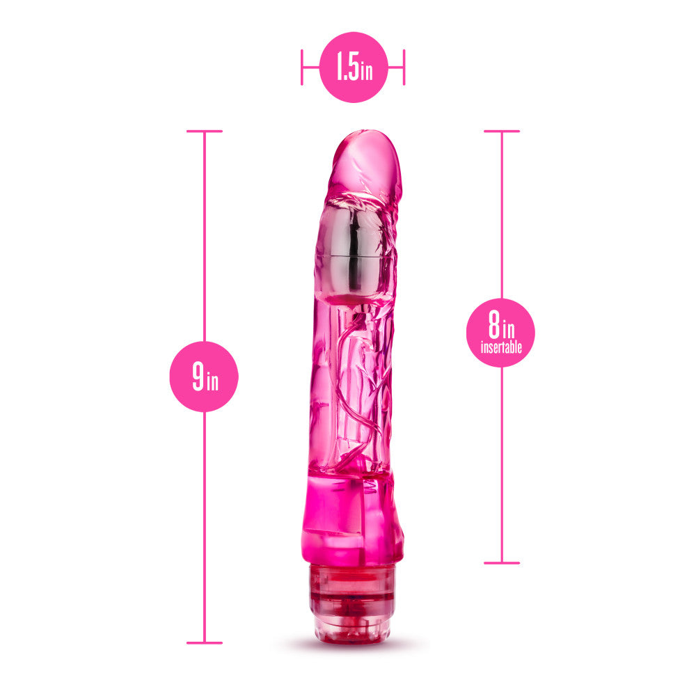 Naturally Yours By Blush® | Mambo Vibe Realistic Curved Pink 9-Inch Long Vibrating Dildo、mySite、bottomscart