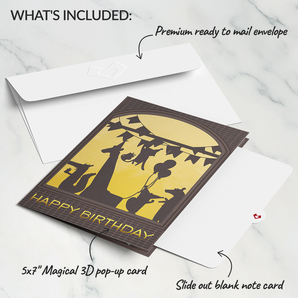 Party Animals Birthday Pop-Up Card、mySite、solidvoid