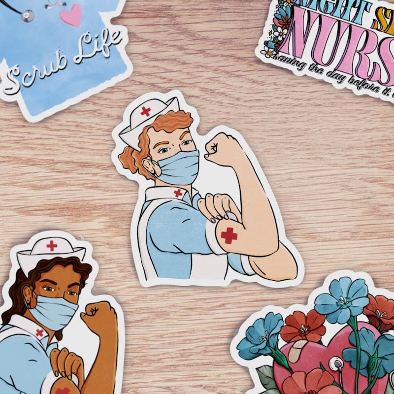  Rosie The Riveter Nurse Red Hair Sticker、mySite、elrpsem3k