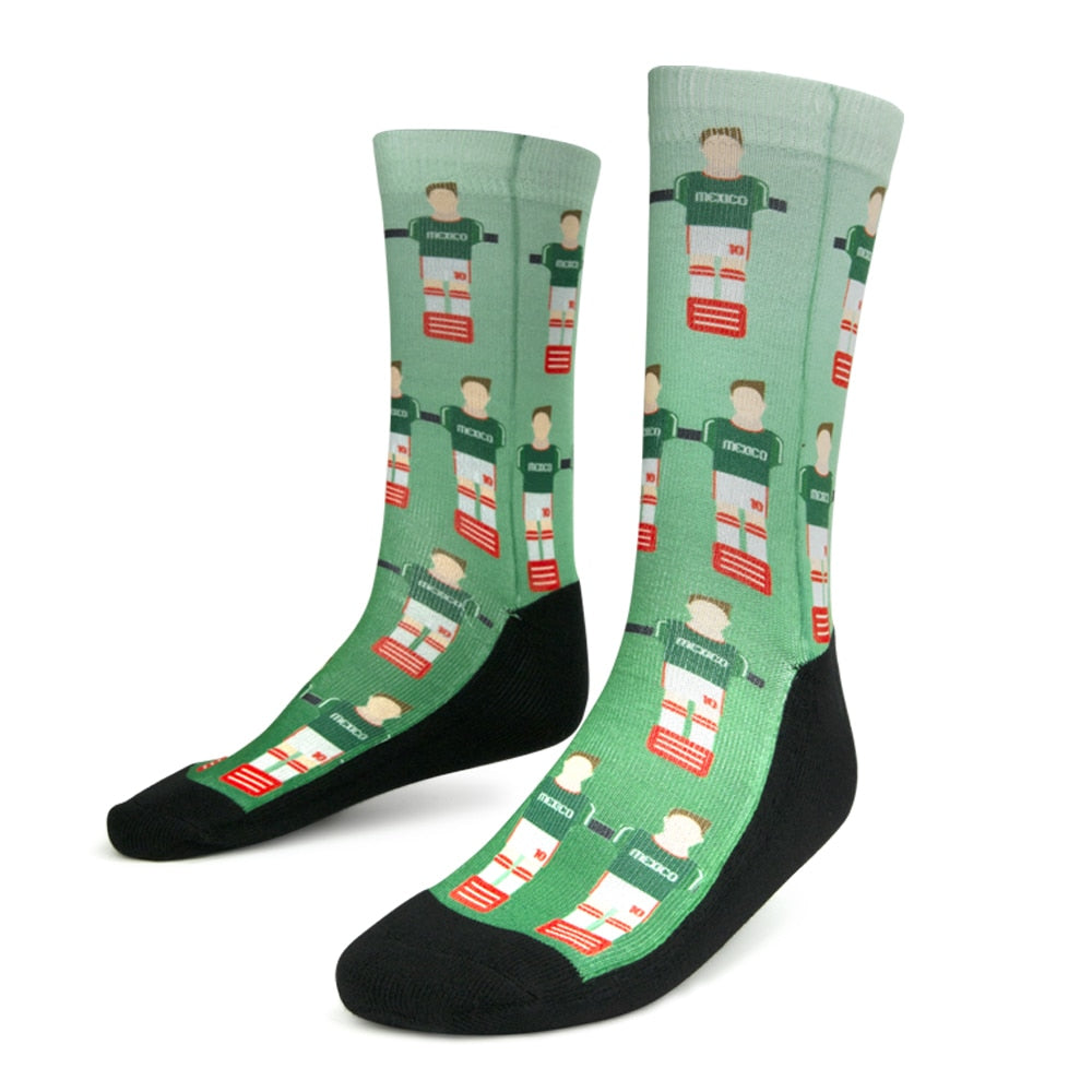 Sockatines Men's Futbolito Lifestyle Sock White/Black/Green、mySite、bottomscart