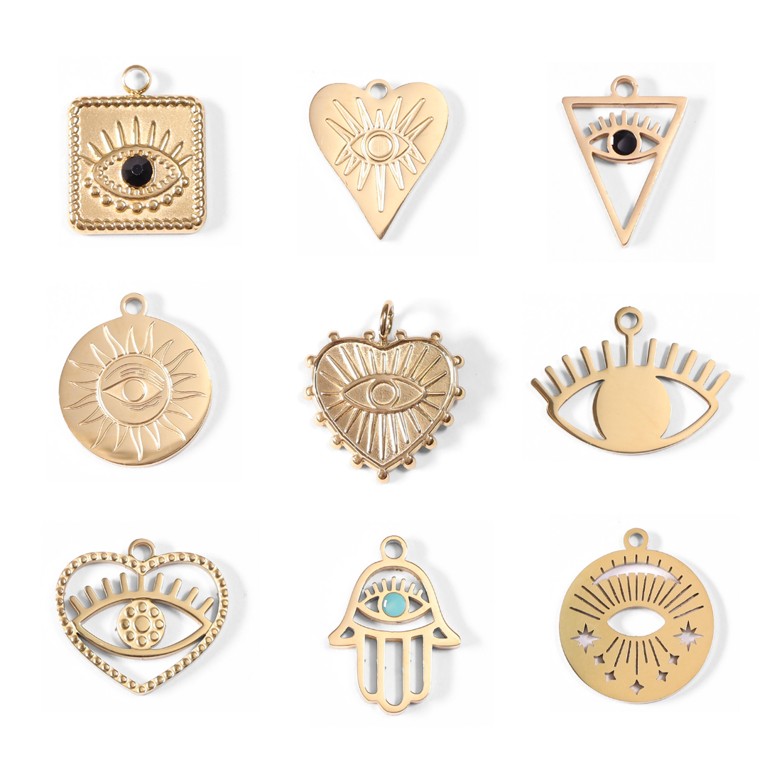 18K Gold PVD Stainless Steel Evil Eye Charm Set / BND0058、mySite、dreamappss