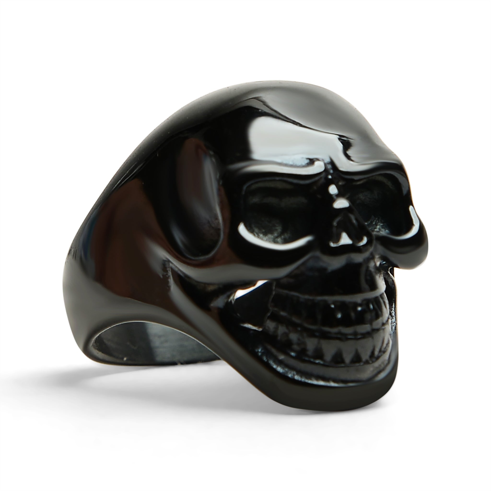 Black Grinning Skull Stainless Steel Ring / SCR4066、mySite、dreamappss
