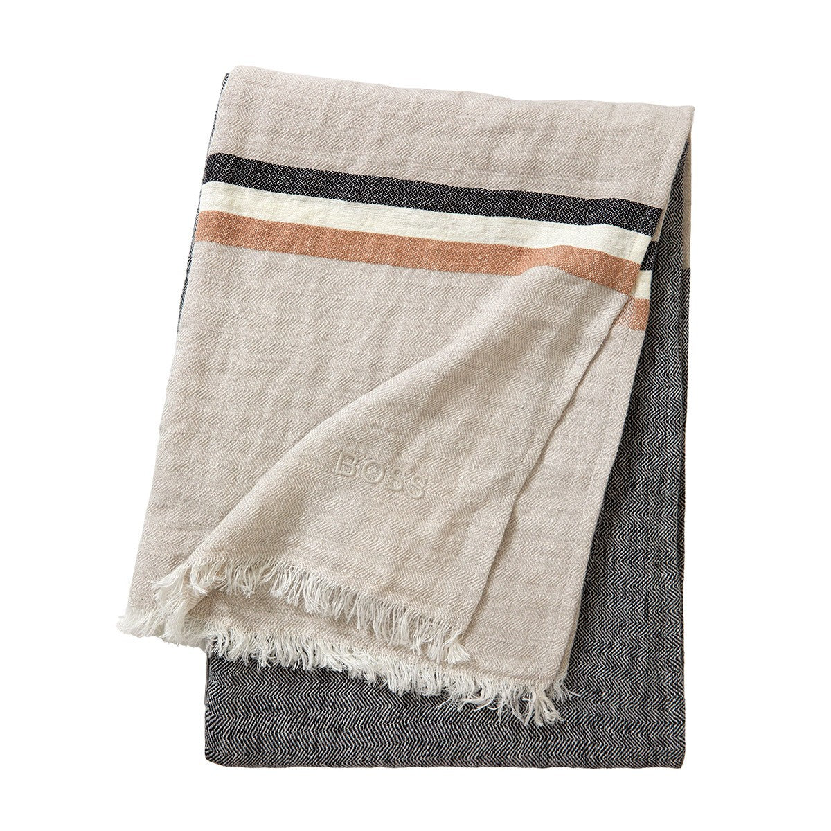  Boss Home Stripe Linen Throw Blanket、mySite、elrpsem3k