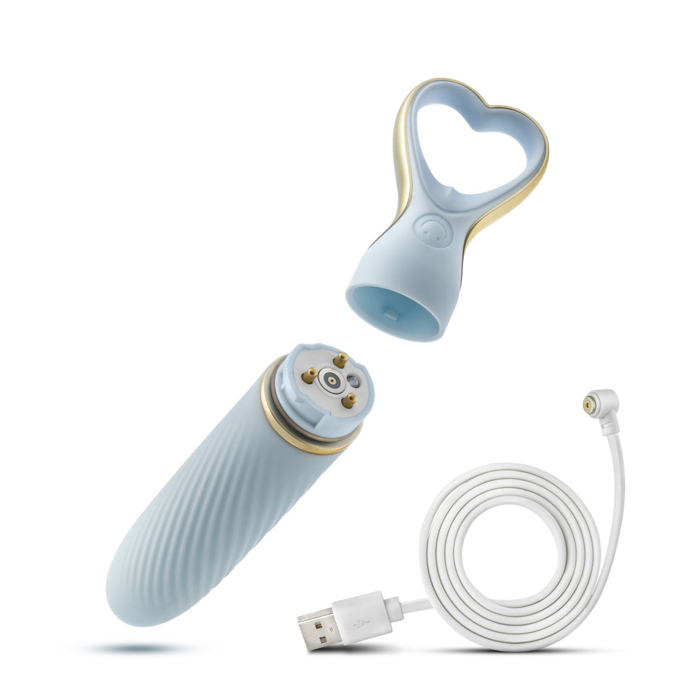 Delice™ By Blush® | Heartthrob Silicone Bullet Vibrator With Heart-Shaped Handle – Something Blue、mySite、bottomscart