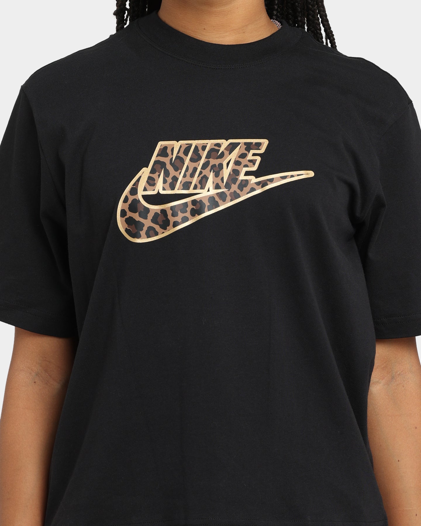 Nike Women's Sportswear Boxy T-Shirt Black/Metallic、mySite、zt4zffjzw