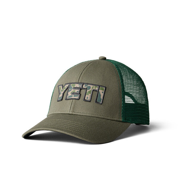 YETI Camo Logo Badge Low Pro Trucker Hat、mySite、noshort