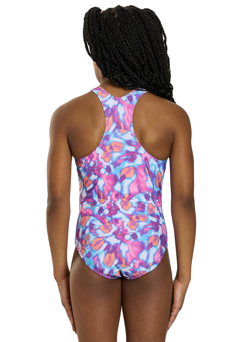 TYR Girls' Print Ella Maxfit Durafast Elite One Piece Swimsuit (Little Kid, Big Kid)、mySite、noshort