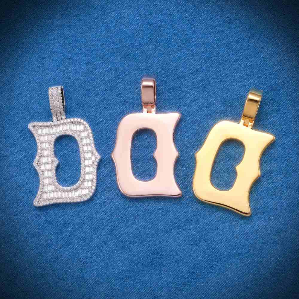 Moissanite Baguette Letter D Pendant、mySite、hinf8tx79