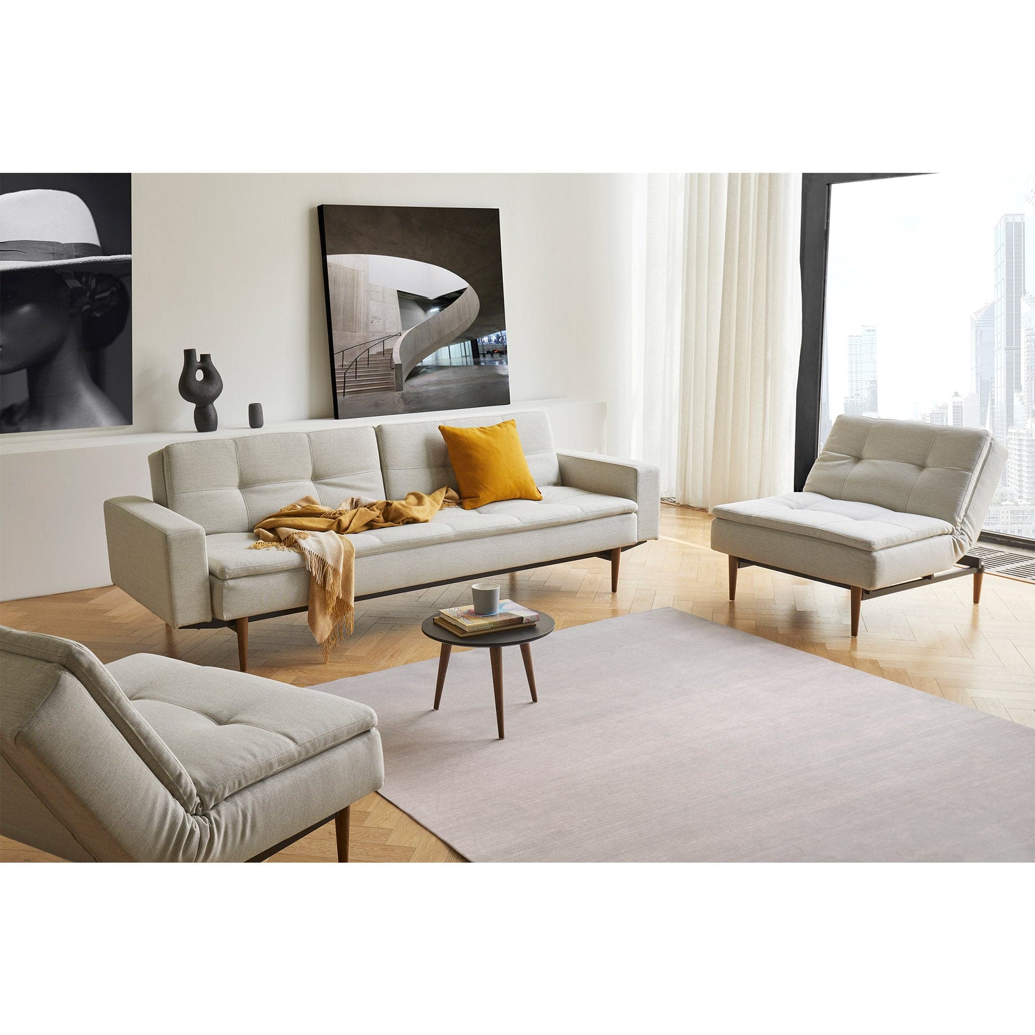 Dublexo Styletto Sofa Bed Dark Wood With Arms、mySite、neckold