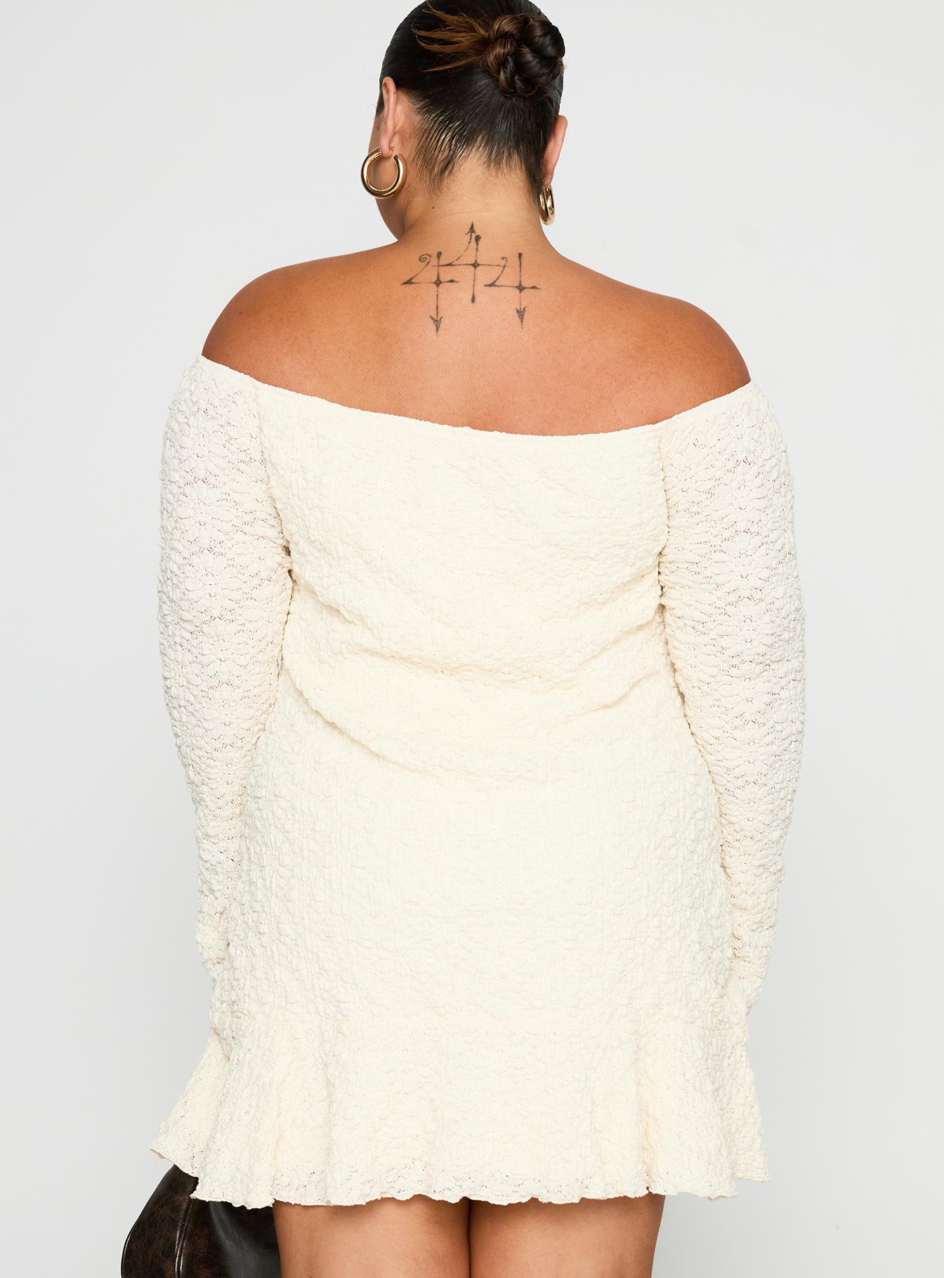 Vancesca Strapless Mini Dress Cream Curve、mySite、solidvoid