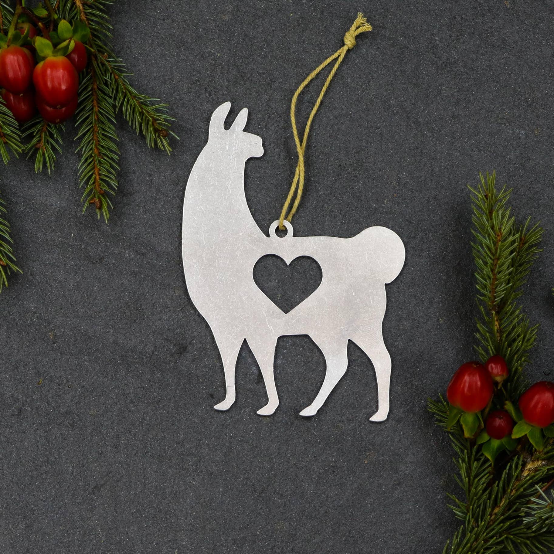 Llama Alpaca Animal Metal Ornaments、mySite、g9winljtr