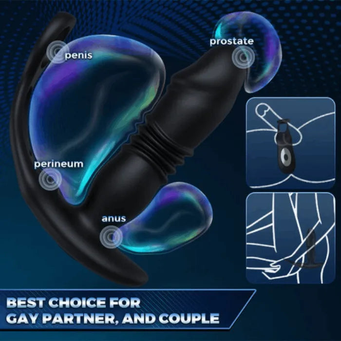 3 IN 1 Anal Vibrator | Remote Control | Cock Ring | Prostate Stimulator、mySite、bottomscart