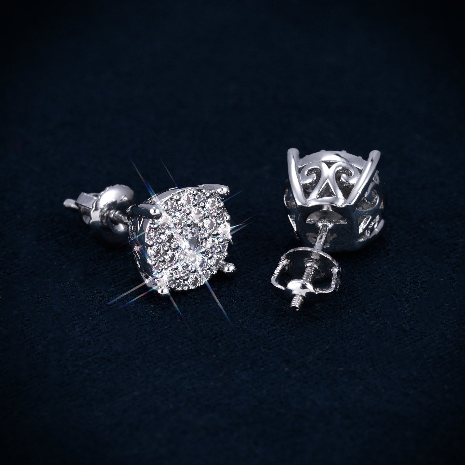 10MM VVS Halo Stud Earrings 14K Gold、mySite、hinf8tx79