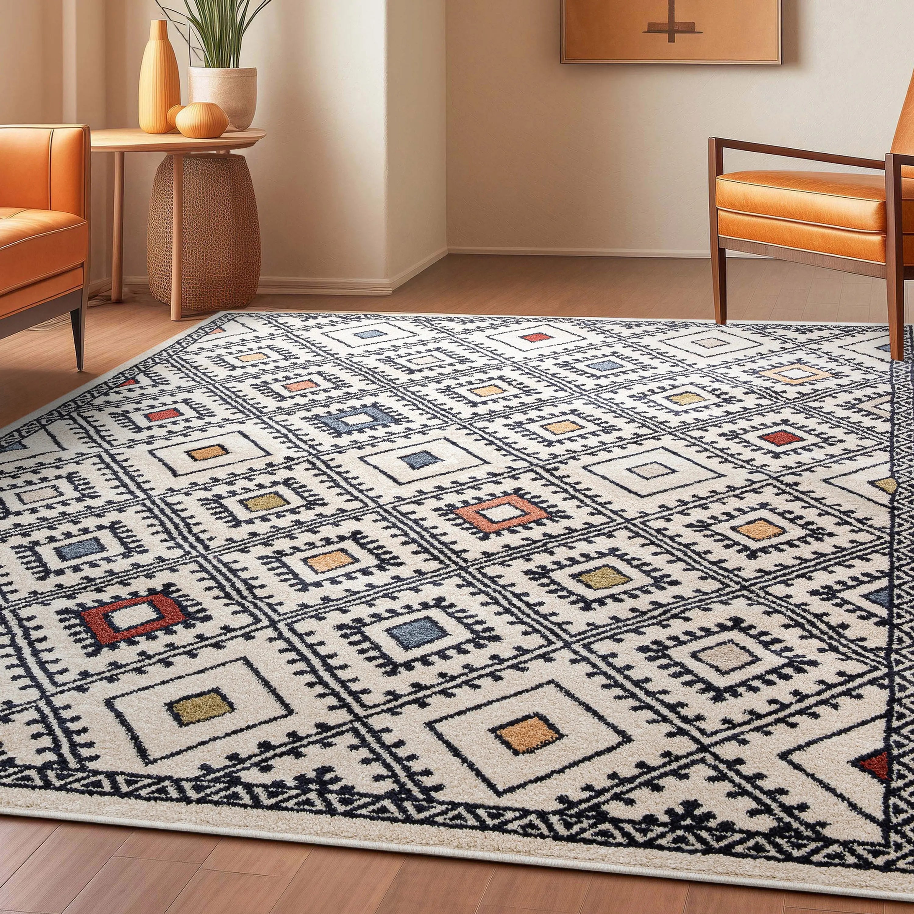 Moderne Bohemian Chic Tribal Moroccan Beige Rug、mySite、gigharbornorthrealestate