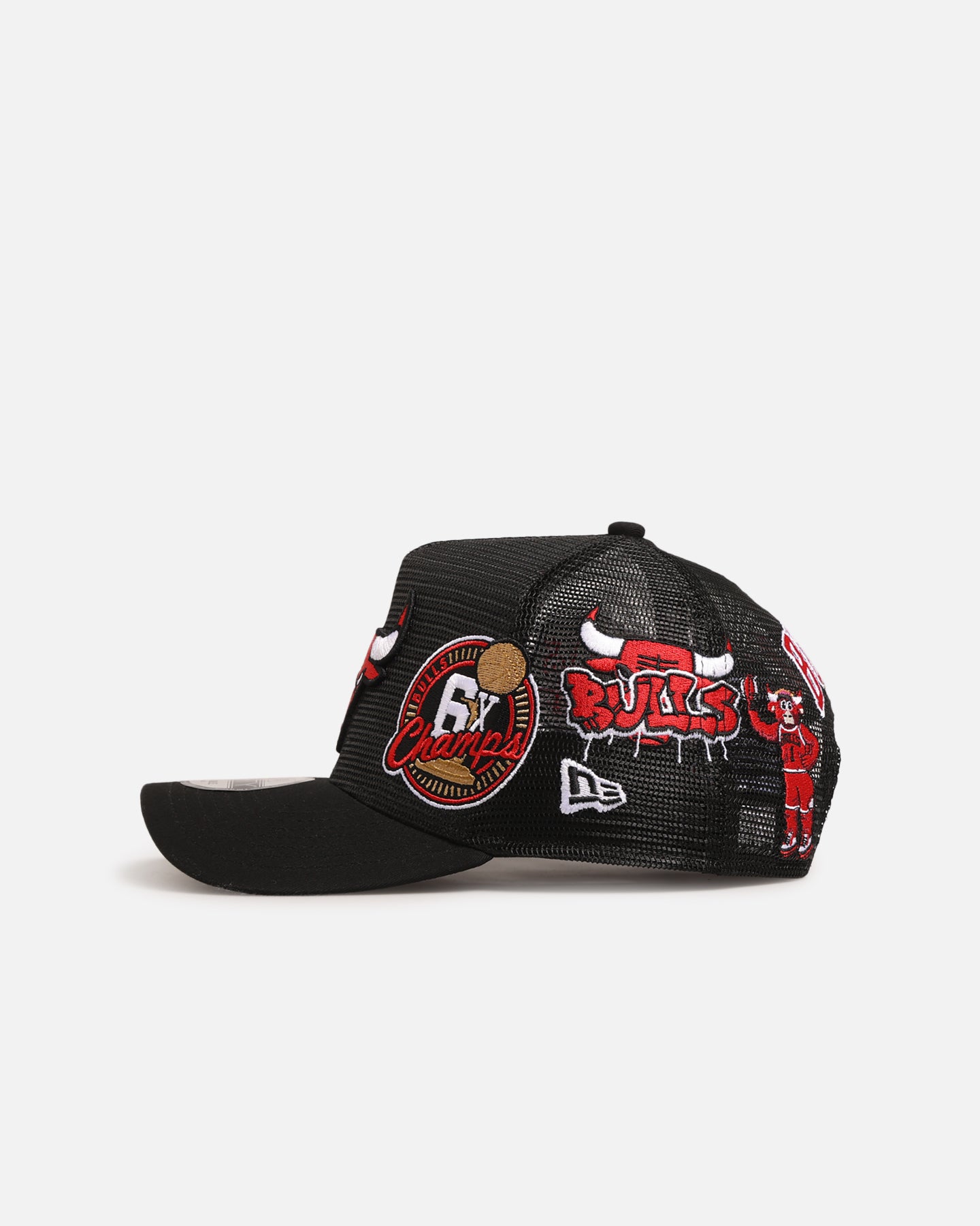 New Era Chicago Bulls 'Mesh Crown All Over Logos' 9FORTY A-Frame Snapback Official Team Colour、mySite、zt4zffjzw