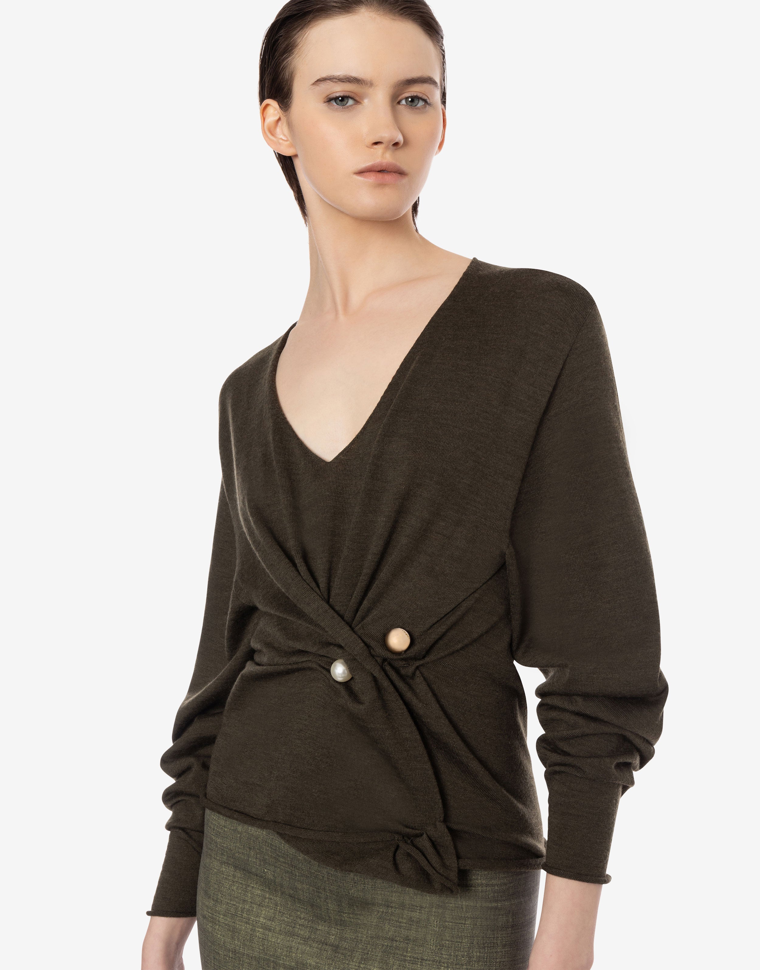 Maglia in lana con piercing、mySite、aoinhome