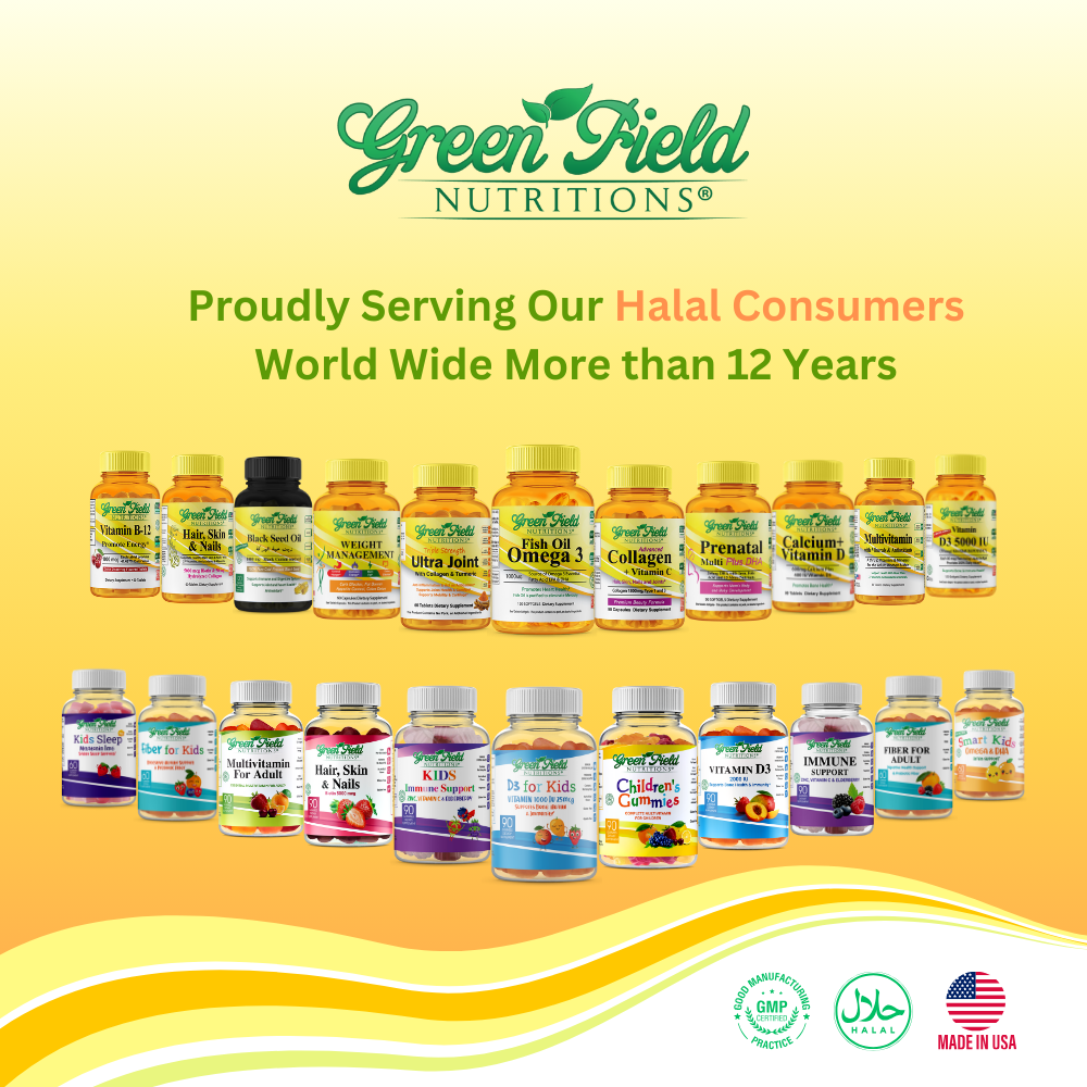 Greenfield Nutritions - Halal Vitamin D3 2000IU (50 mcg) Gummies for Adult - Gelatin Free and Gluten Free-90 Gummy、mySite、topwebapps