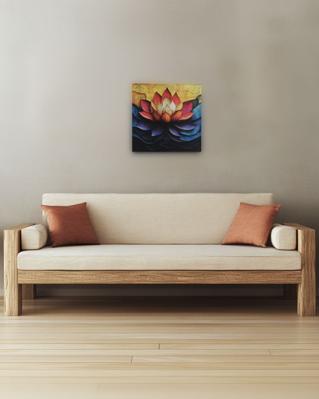 Bold Lotus Wooden Panel Wall Art – 18 x 18、mySite、topwebapps