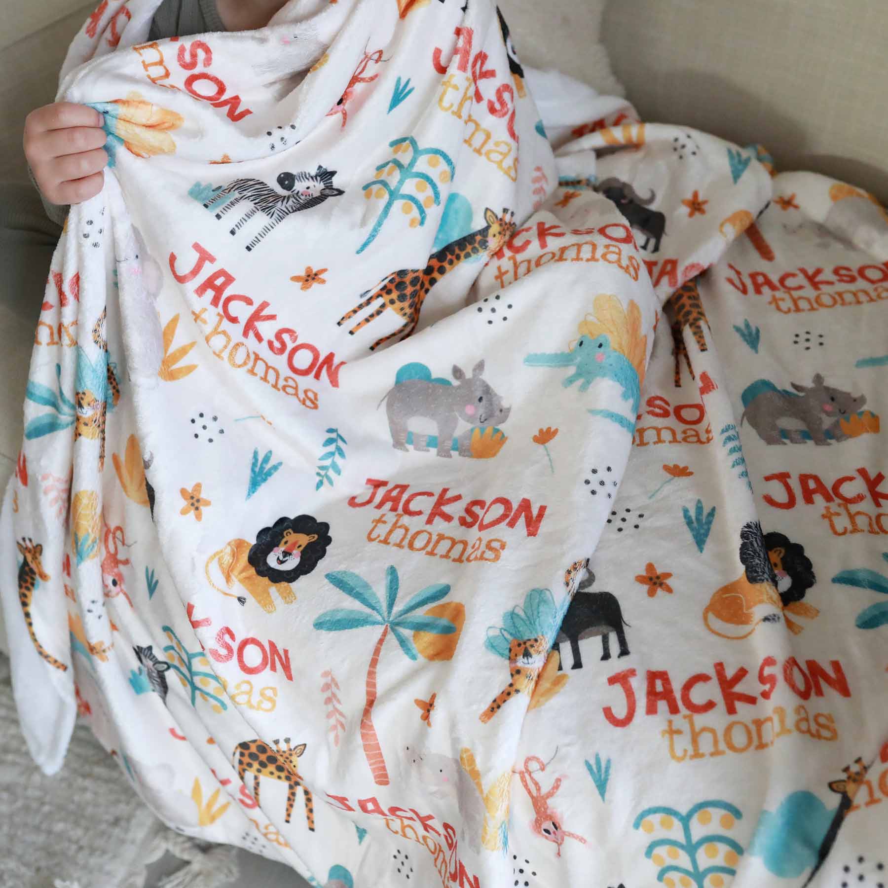  Safari Adventure Personalized Kids Blanket、mySite、layawaytickets