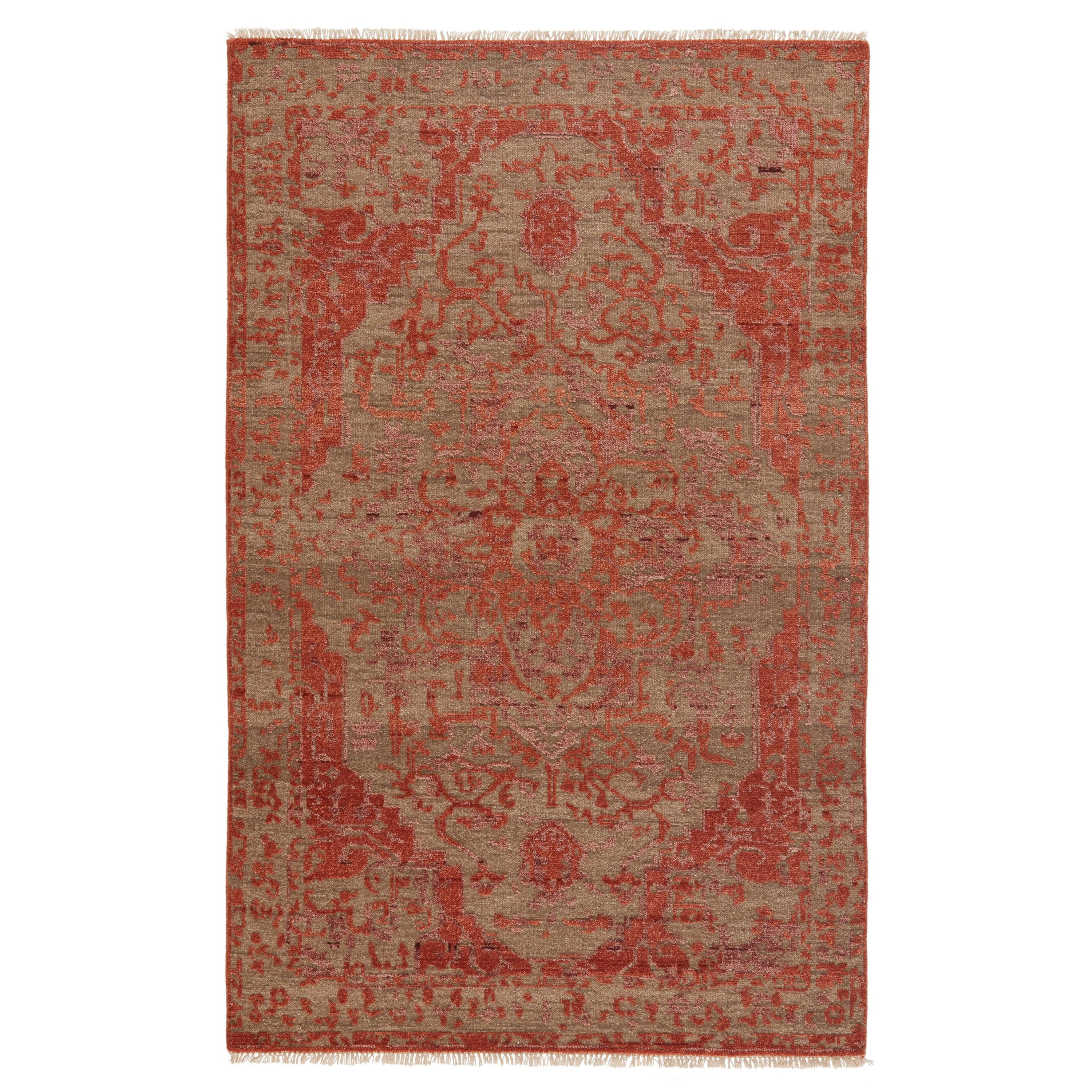 Azar Hand-Knotted Medallion Rust Taupe Area Rug、mySite、gigharbornorthrealestate