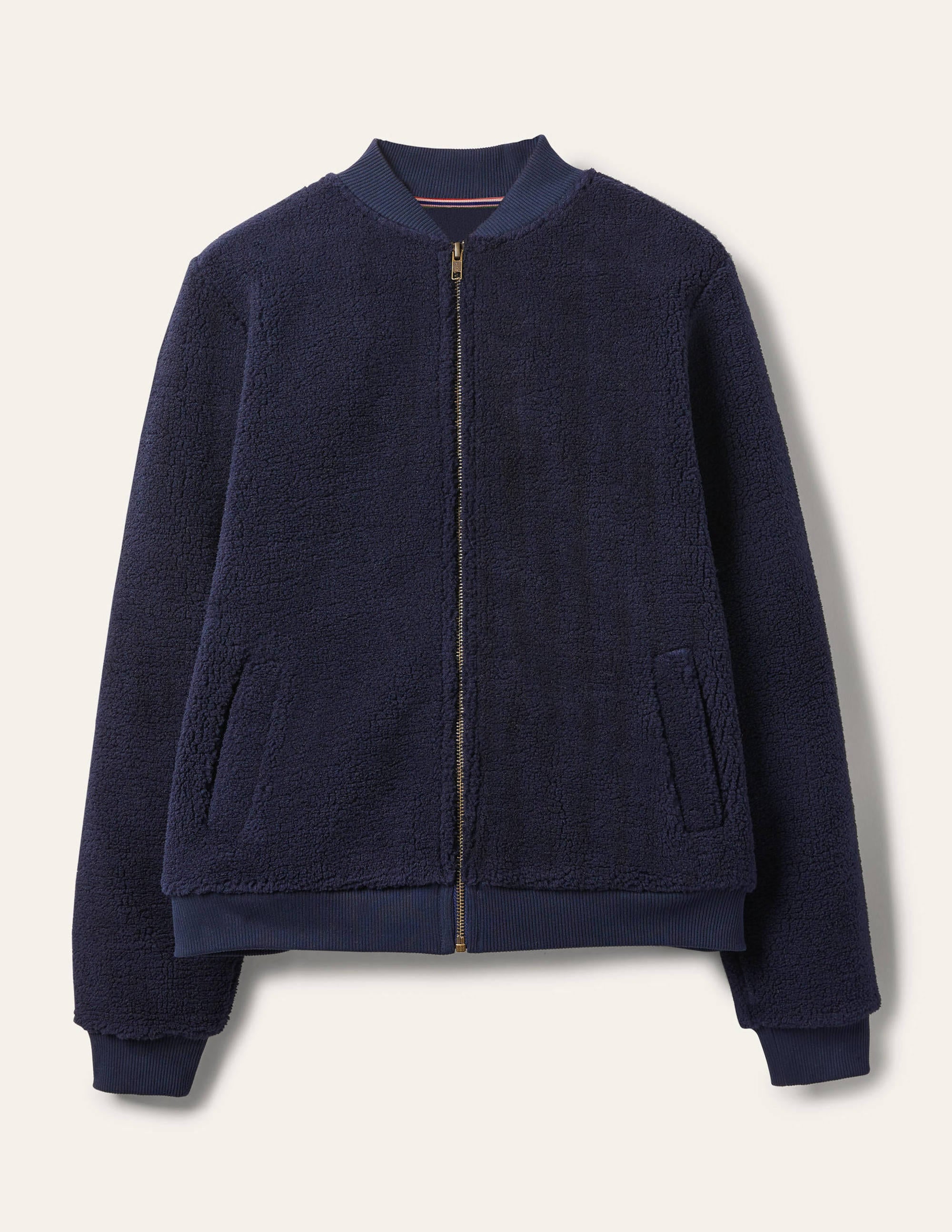  Teddy Zip-Through Jacket-Navy、mySite、ashleygrahame