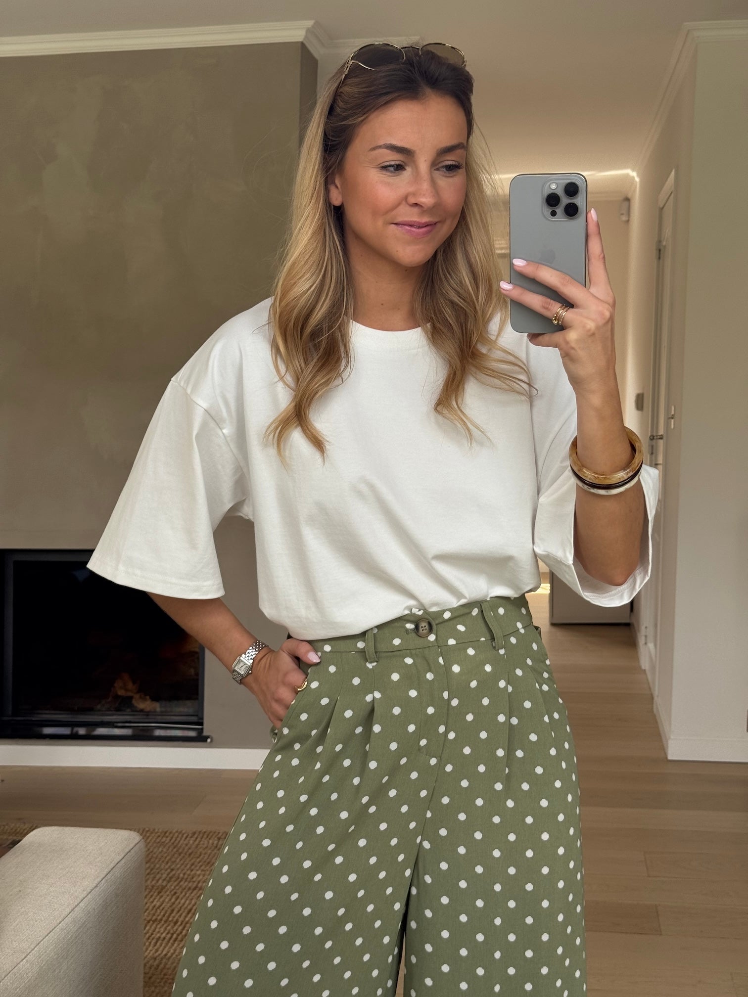 White pleated skirt