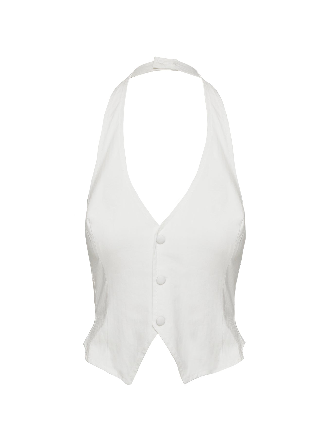 Mccarthie Halter Vest Top White、mySite、solidvoid