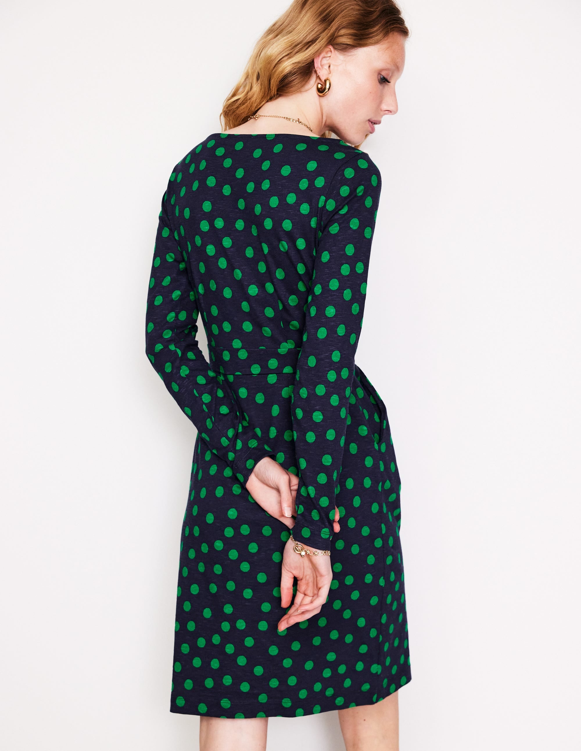  Florrie Long Sleeve Dress-Navy, Abstract Dot、mySite、ashleygrahame