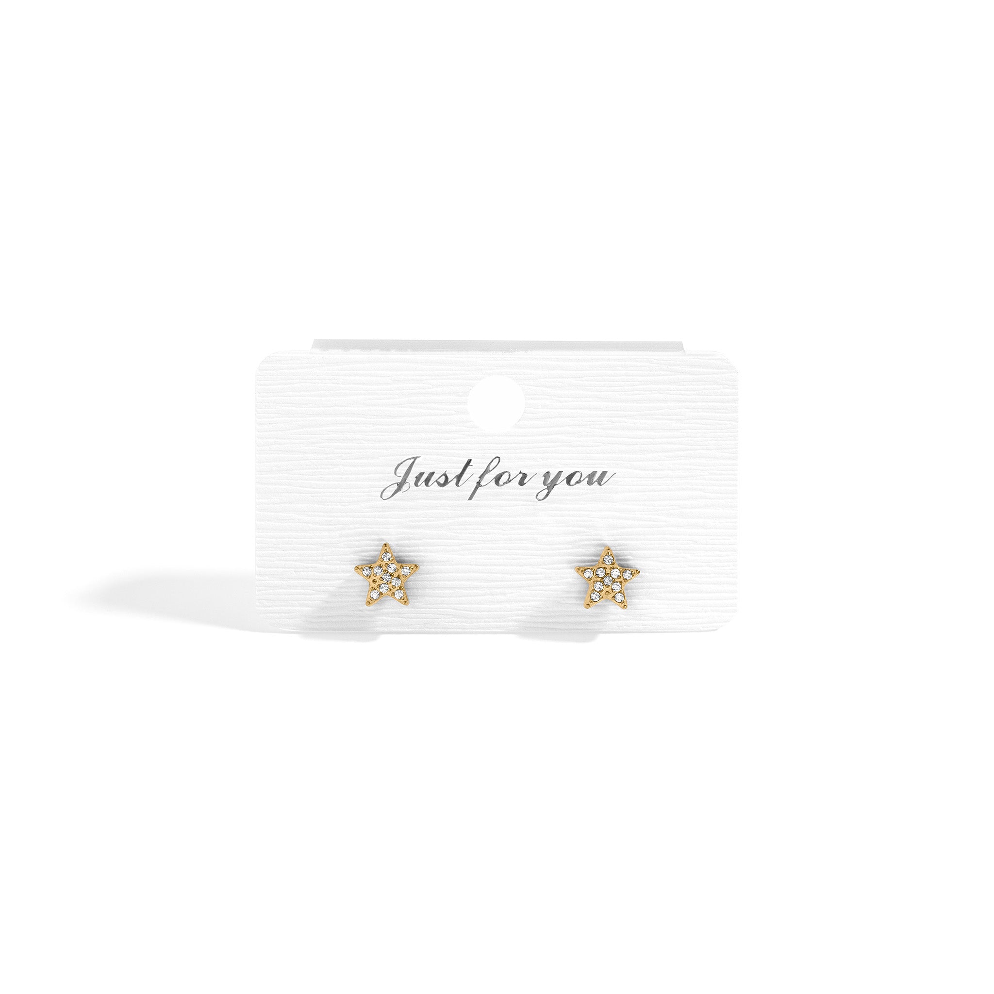 18K Gold PVD Stainless Steel Star Stud Pave Stone Earrings / ERJ0080、mySite、dreamappss