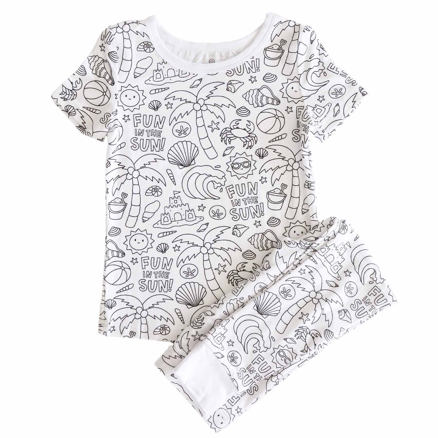  Colorable Two Piece Pajama Set | Beach Bash、mySite、layawaytickets