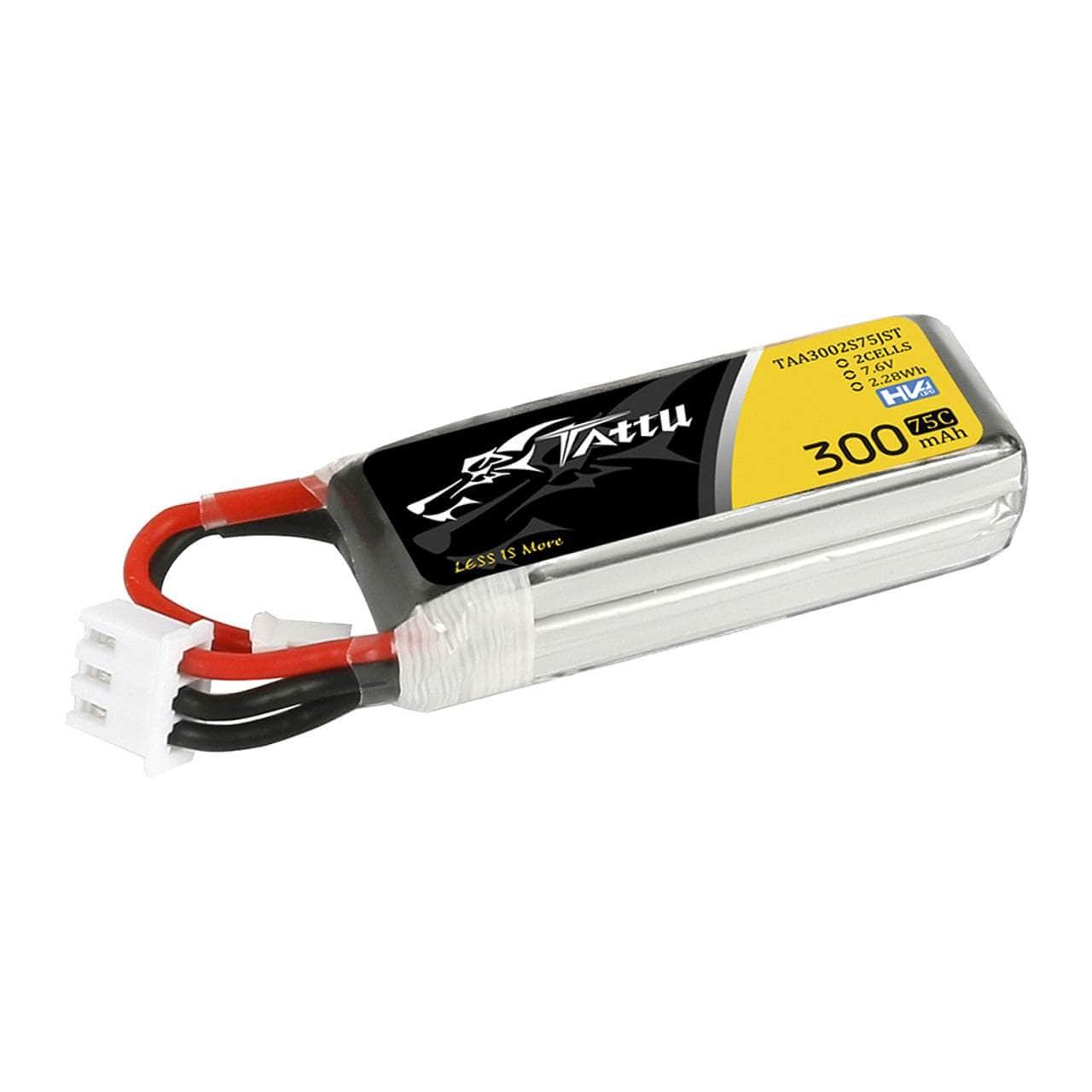 Tattu 7.6v 2S 300mAh 75C LiPo Micro Battery - JST、mySite、merchandisen