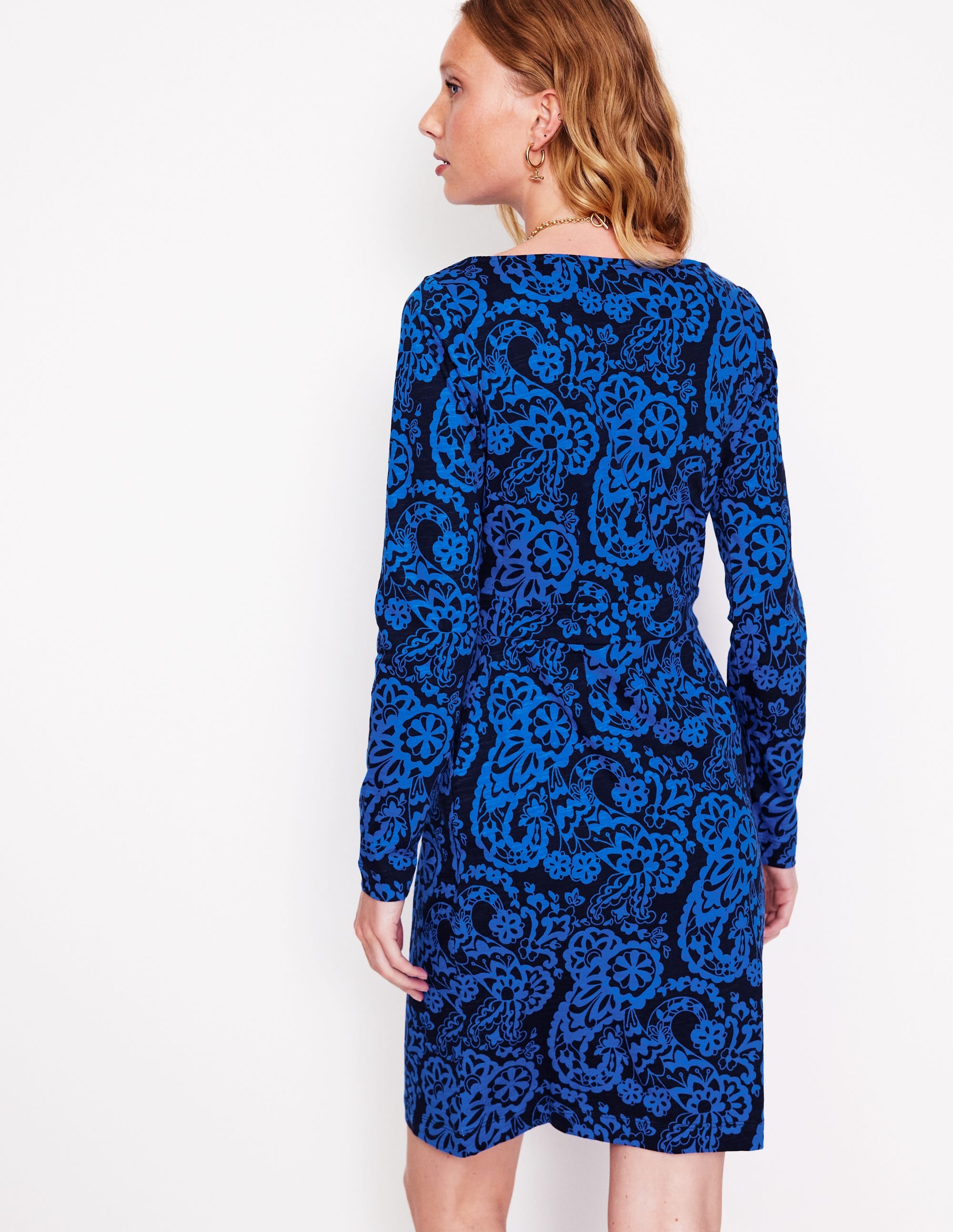  Florrie Long Sleeve Dress-Blue, Paisley Cascade、mySite、ashleygrahame