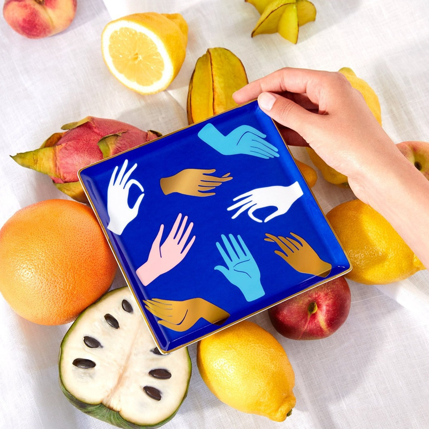 Ceramic Hamsa Tray by Octaevo - Blue、mySite、topwebapps