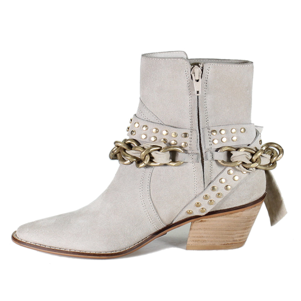 Paper Lily Chain Studded Snip Toe Zippered Booties、mySite、gtrtttuynbv