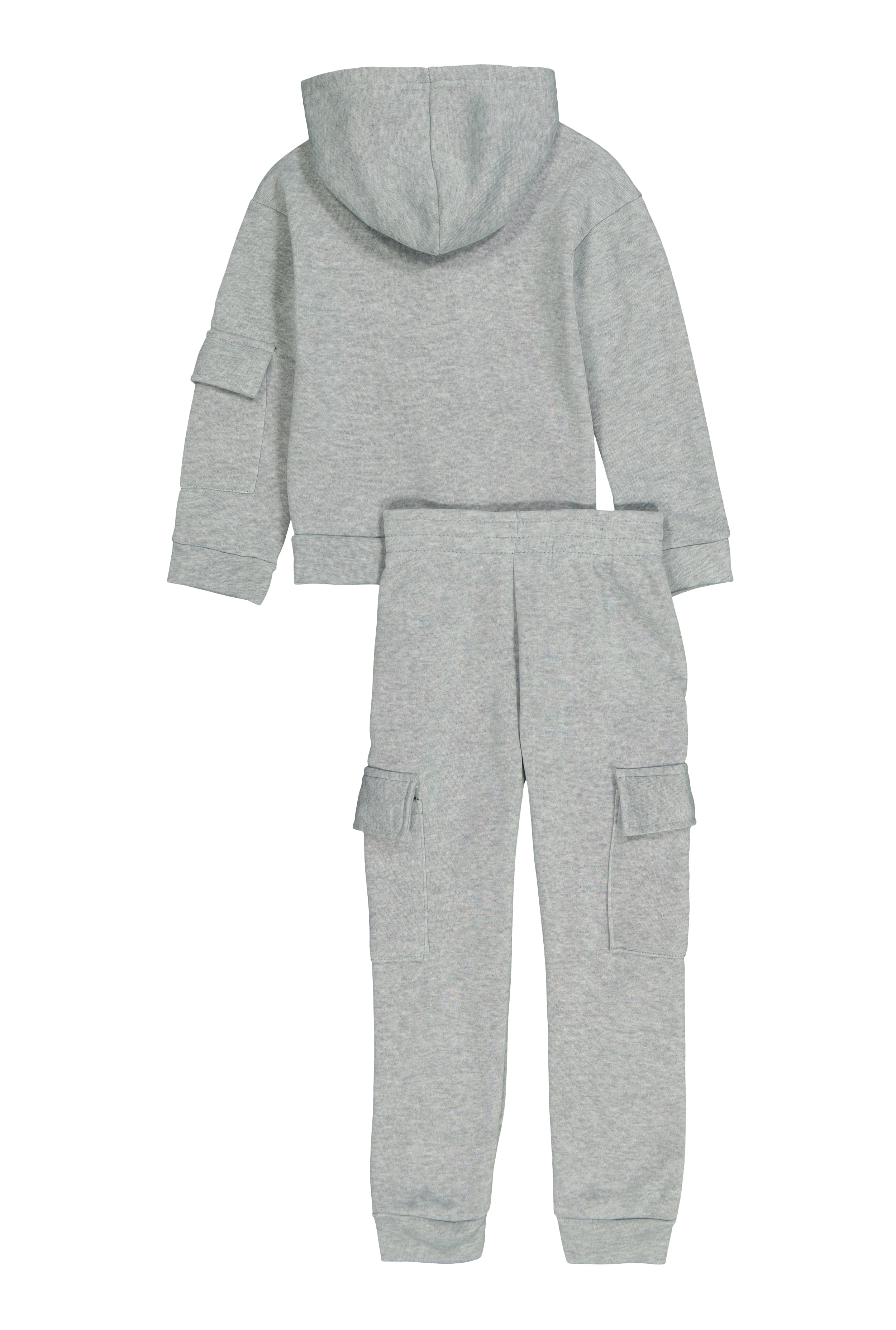 Little Girls Bear Chenille Patch Zip Up Hoodie and Cargo Joggers、mySite、camillekostekn