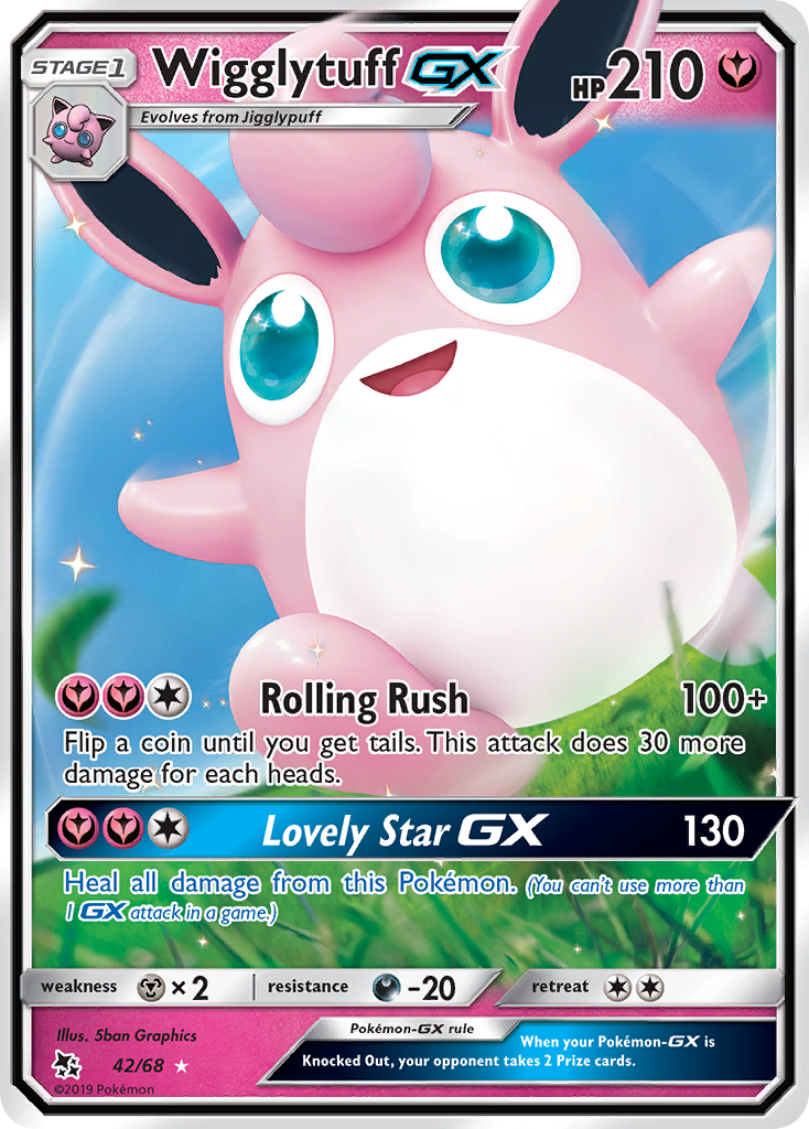 Wigglytuff GX (42/68) Sun & Moon: Hidden Fates、mySite、waistdrama