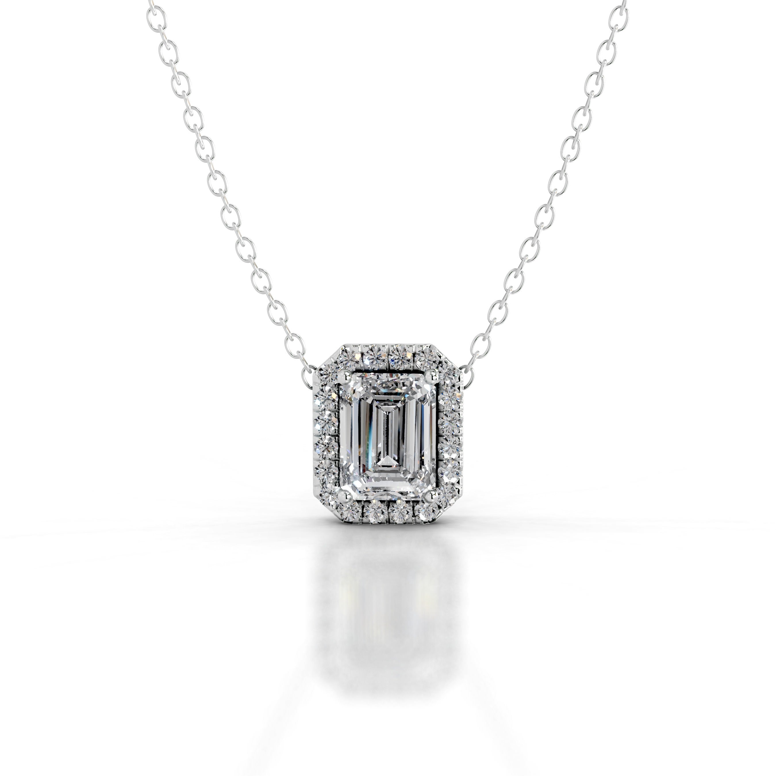 Eden Lab Grown Diamond Halo Pendant - 14K White Gold、mySite、hinf8tx79