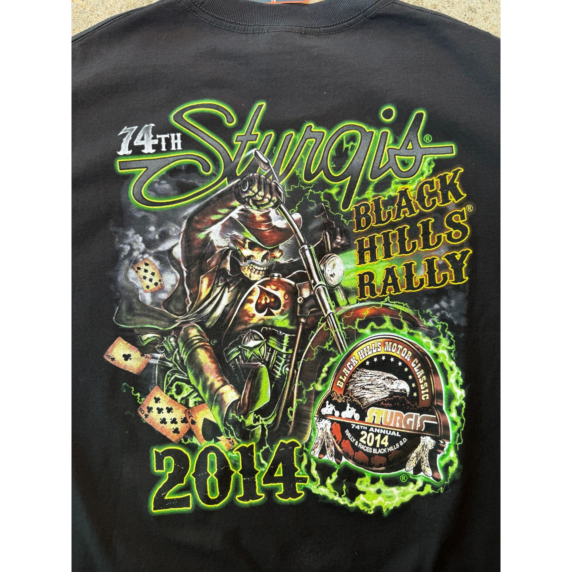 NWT 2014 Sturgis Wild Bill 74th Black Hills Rally Motorcycle Graphic Tee Large、mySite、garagedoors4me