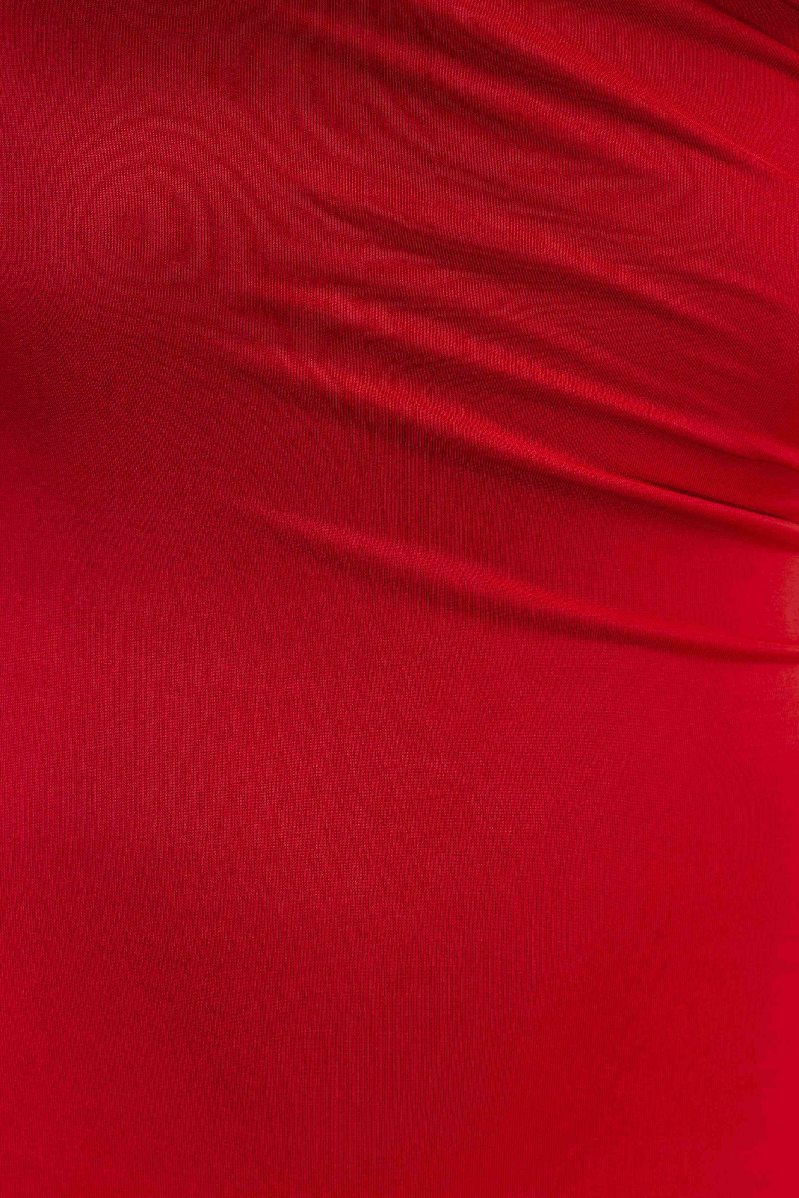 Cassandra Off Shoulder Slinky Maxi Dress - Red、mySite、solidvoid