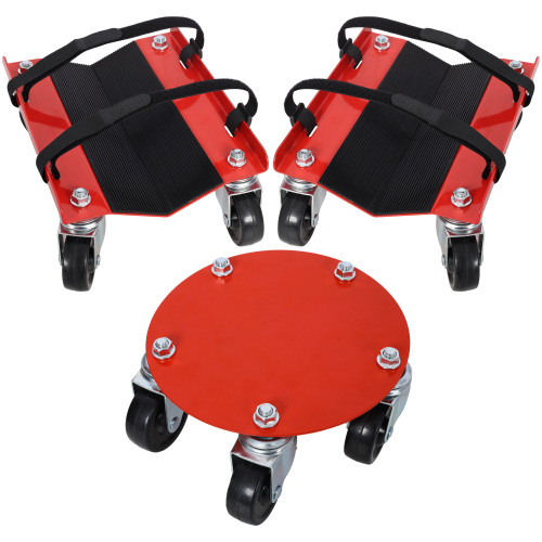 Snowmobile Dolly Heavy Duty V-Slide with 2.5"Swivel Casters and Rubber Pad Protecting Skis 1500Lbs Capacity,red color、、eastwooduniform
