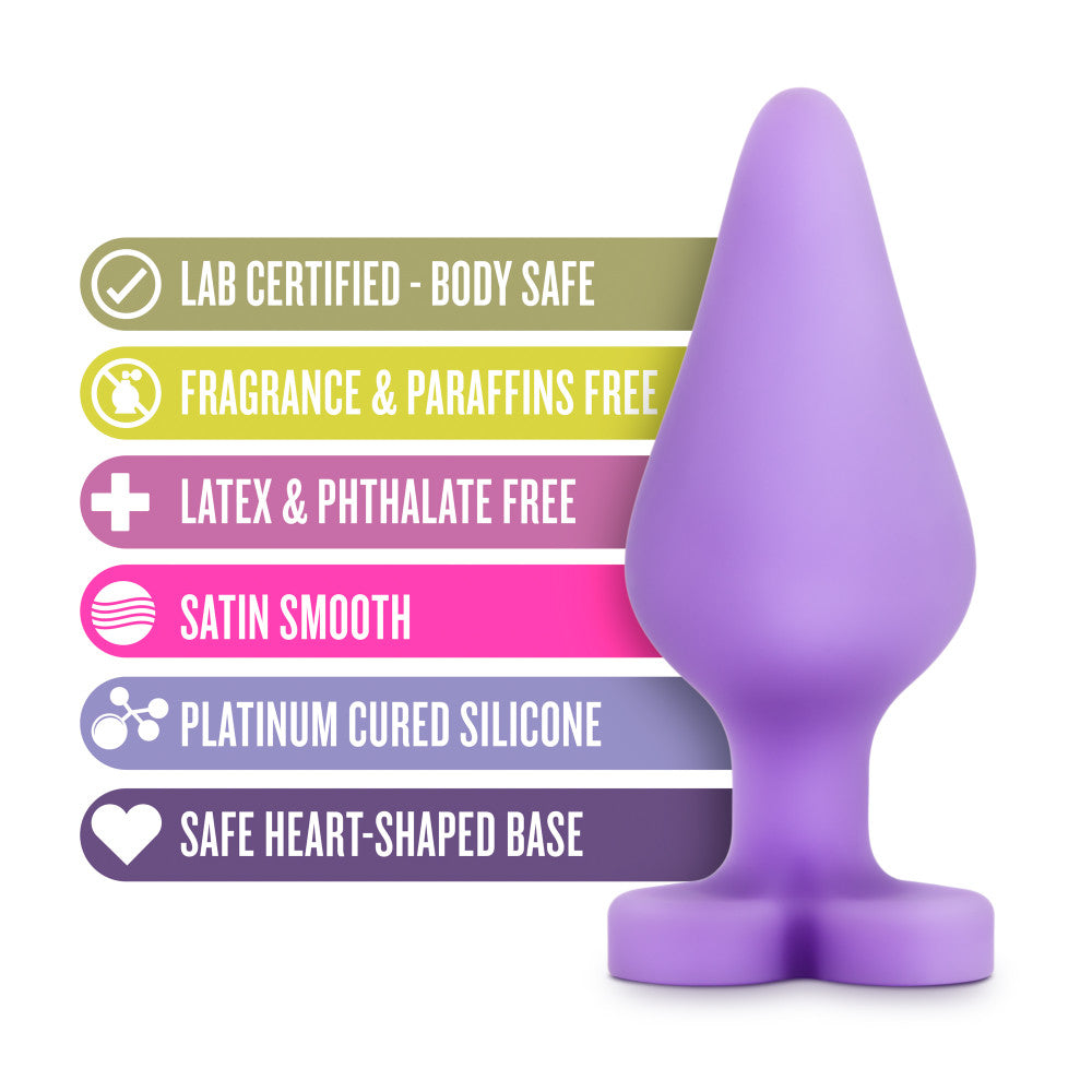 Play With Me By Blush® | Naughty Candy Heart Do Me Now Purple 3.5-Inch Anal Plug、mySite、bottomscart