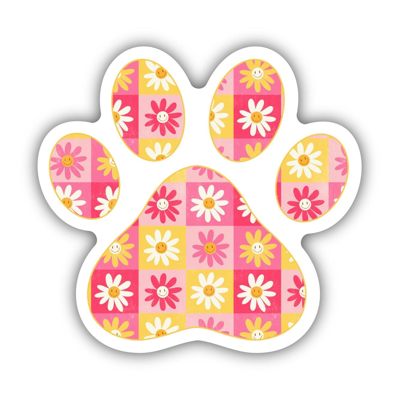  Happy Flowers Paw Print Sticker、mySite、elrpsem3k