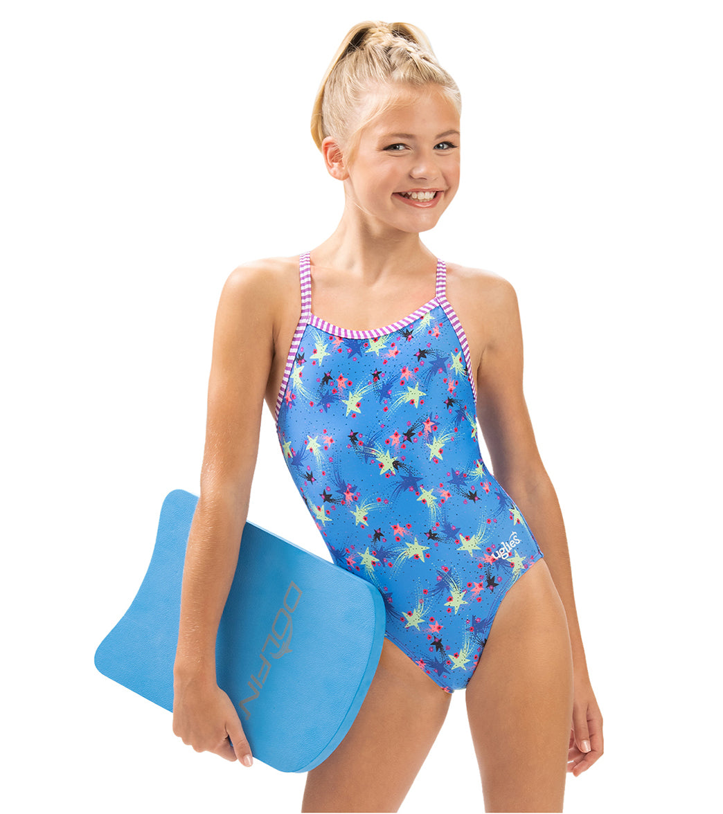 Dolfin Uglies Girls' Stargazer Printed One Piece Swimsuit (Big Kid)、mySite、noshort