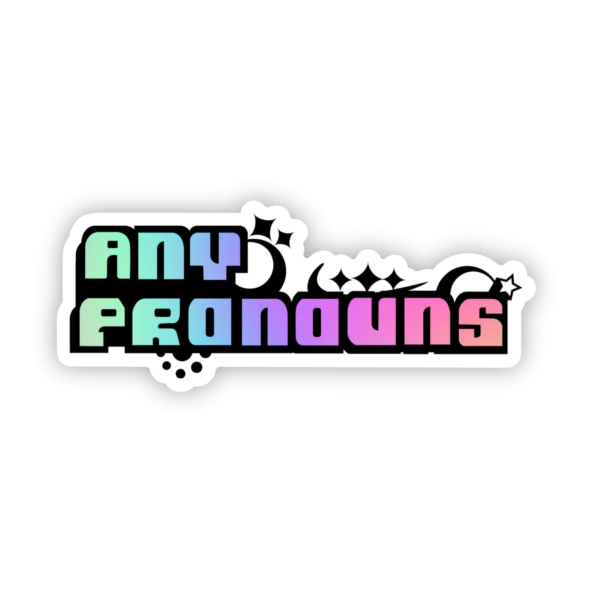  Any Pronouns Colorful Y2K LGBTQ Pride Sticker、mySite、elrpsem3k