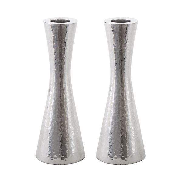 Small Silver Nickel Hammered Candlesticks by Yair Emanuel、mySite、topwebapps