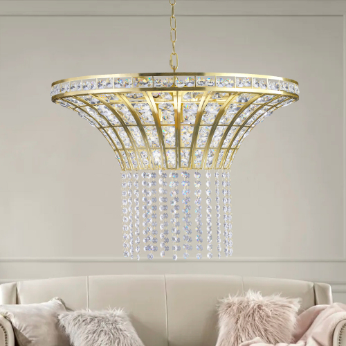 (Same as W1340120181/L5021) 8-Light 23.6" Wide Crystal Waterfall Chandelier (Bulb Not Included)、、eastwooduniform