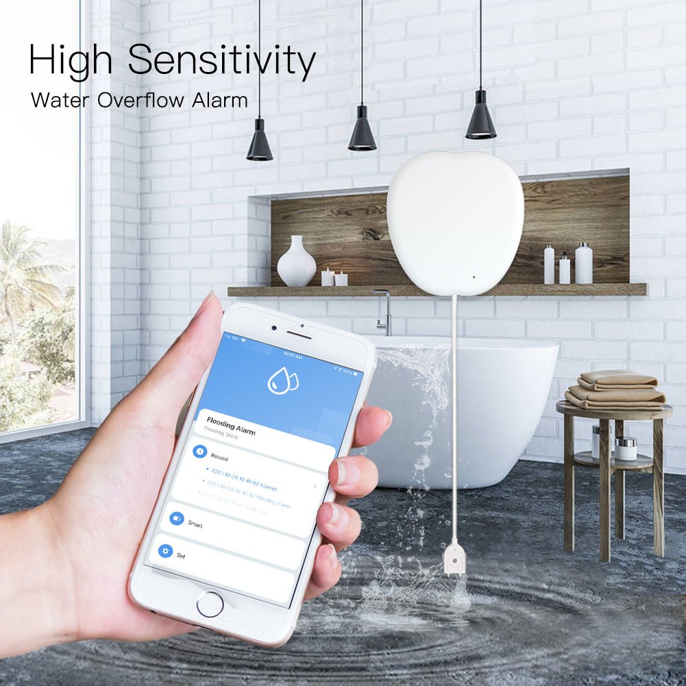 WiFi Smart Flood Sensor Home Alarm Water Leakage Detector、mySite、fannypackpong