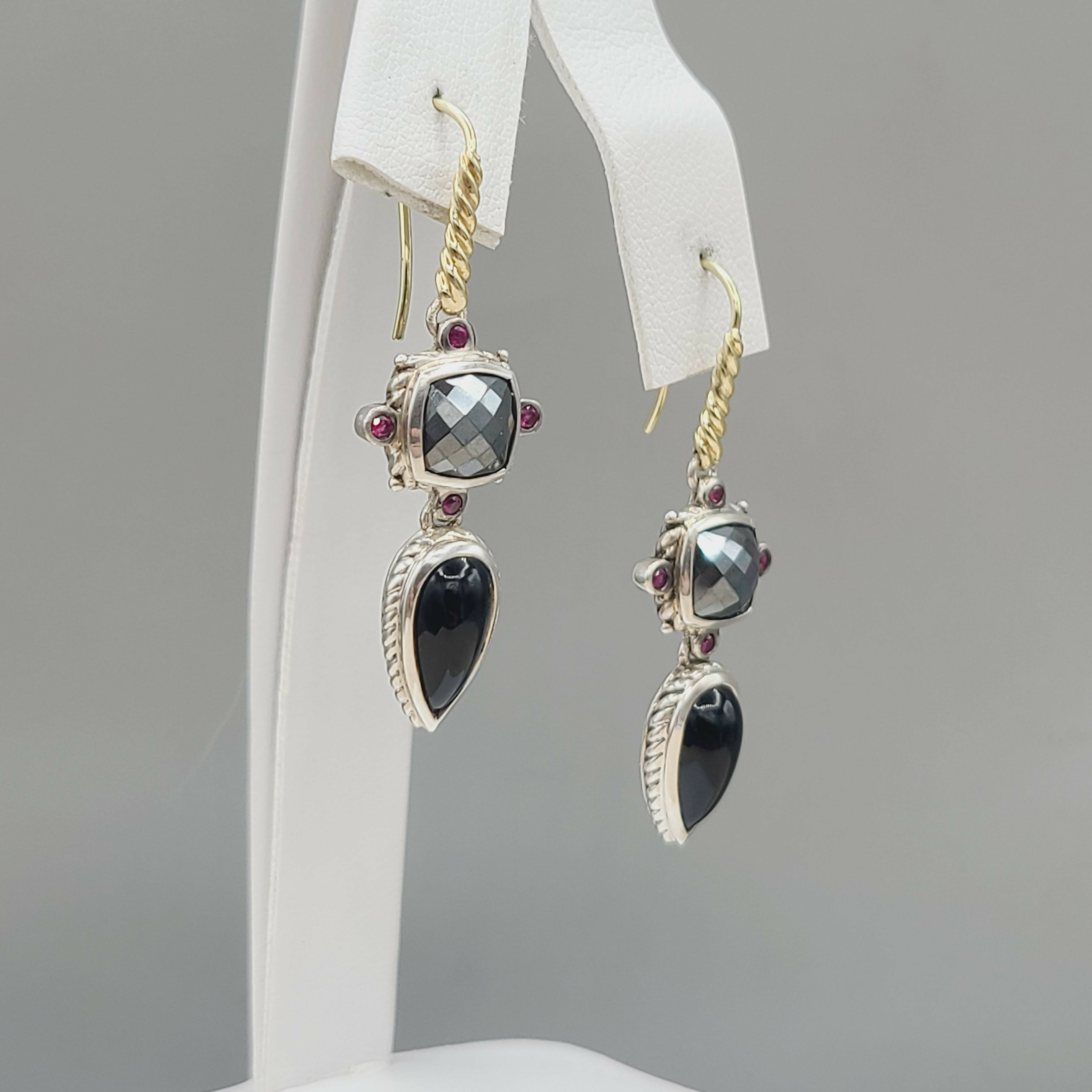 David Yurman Renaissance Drop Earrings Hematite, Onyx & Ruby、mySite、hinf8tx79