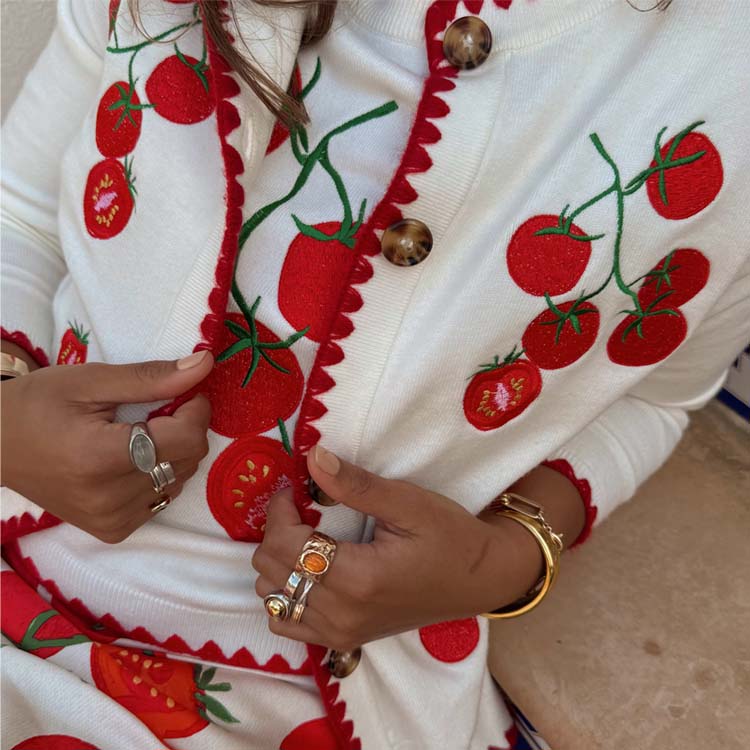 Tomato Embroidered Cardi、mySite、solidvoid